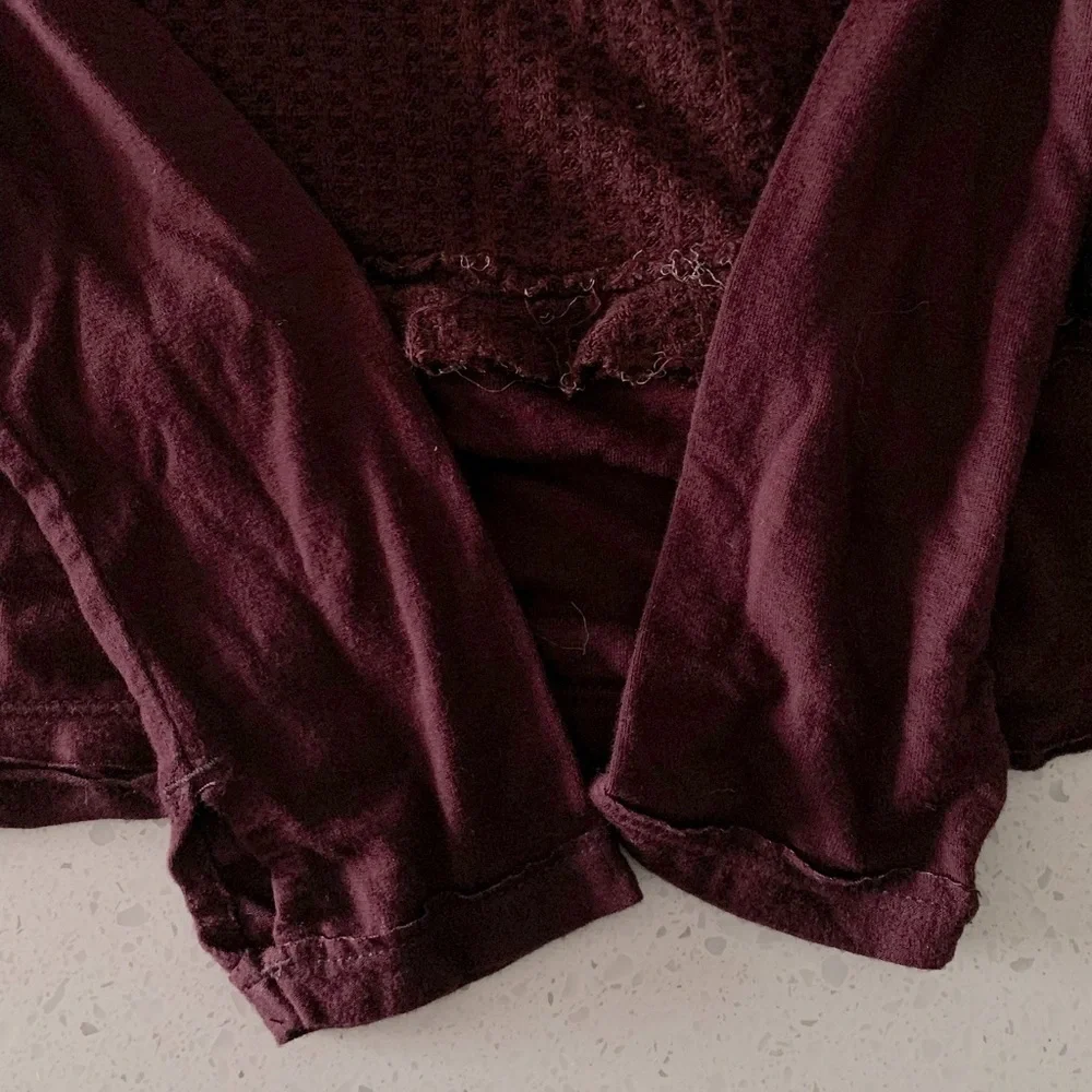 FREE PEOPLE oversized thermal long sleeve top size XS